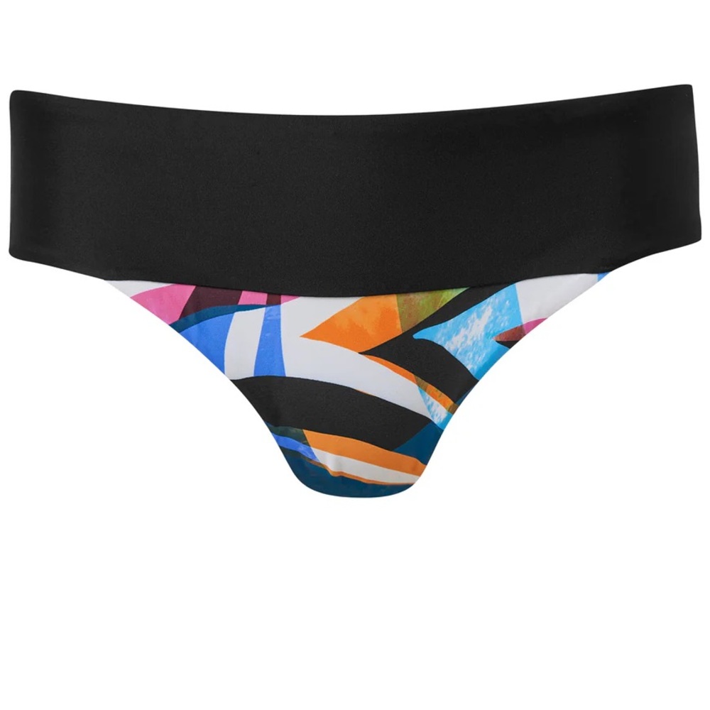 VENUS Black and Multicolor Swim Bikini Bottom - NWT